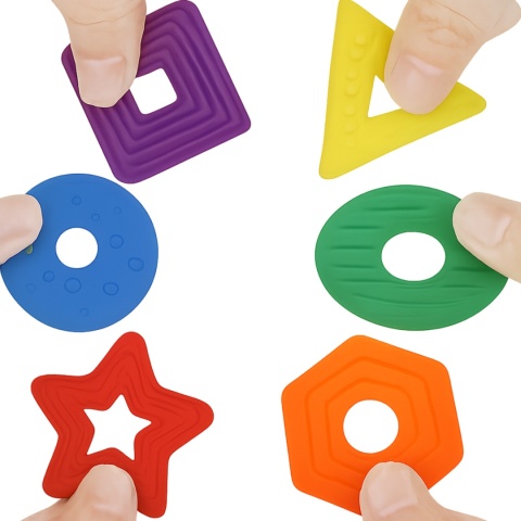 Zabawki Sensoryczne z Silikonu Medycznego – 6 Elastycznych Kształtów | ADHD | Autyzm | SI