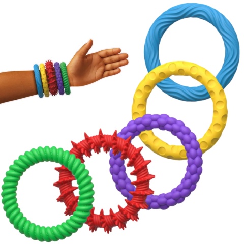 5x Bransoletki Sensoryczne – Antystresowe Zabawki ADHD Autyzm Terapia SI