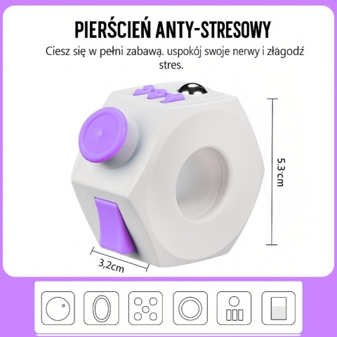 Pierścień antystresowy Fidget Ring gadżet zabawka sensoryczna ADHD autyzm