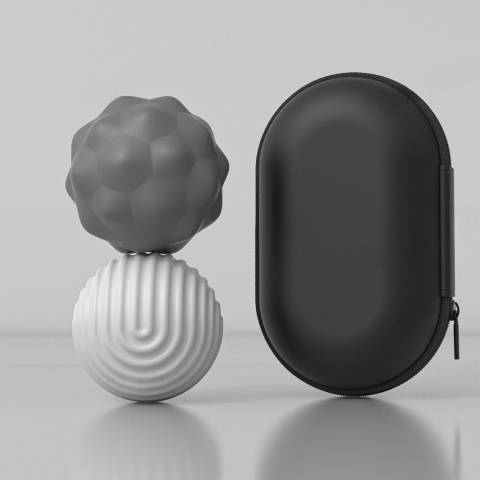 Kulki antystresowe magnetyczne 2-pack szare Fidget ADHD autyzm zestaw etui