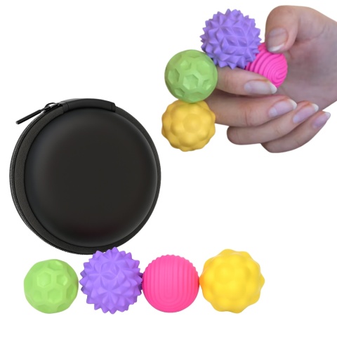 Magnetyczne Kulki Sensoryczne ADHD Autyzm Antystresowe 4szt + Etui Fidget